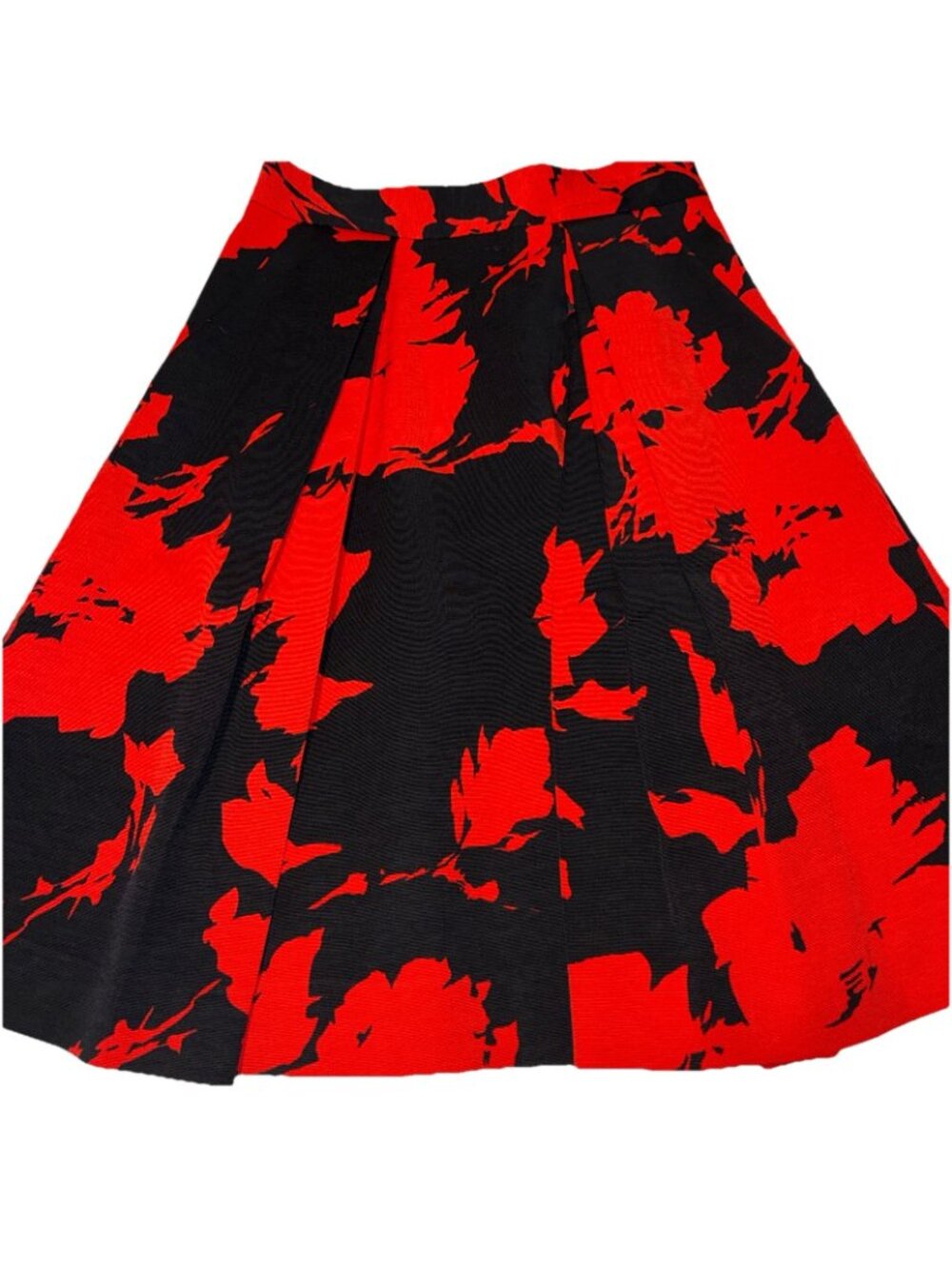 Carlisle Vintage VTG Red Black Abstract Pattern A Line Zip Pencil Skirt 4 6 Mini